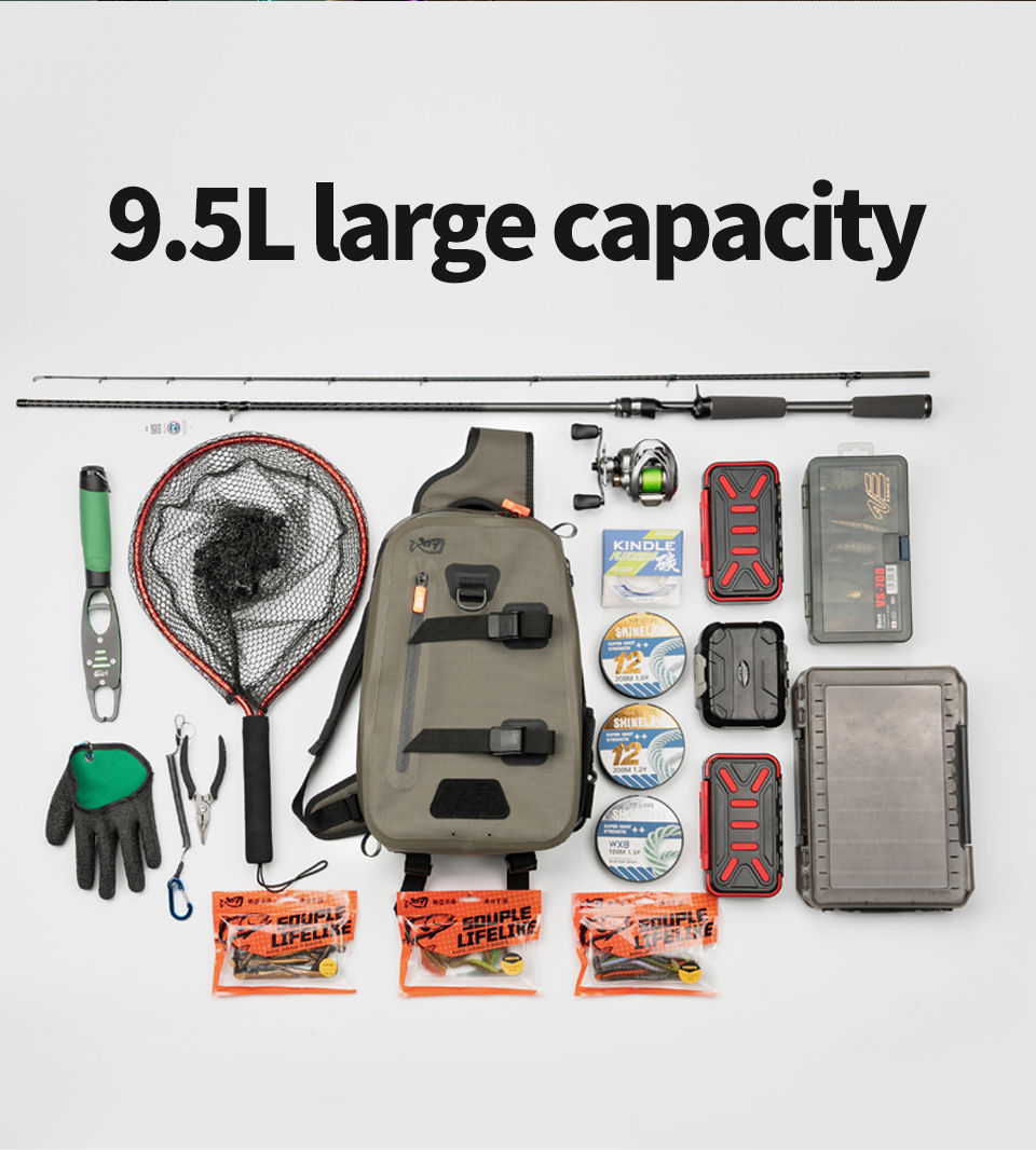 Miniatura: LINNHUE Fishing Shoulder Bag Fishing Tackle Waterproof Bag Outdoor Capacity Fish