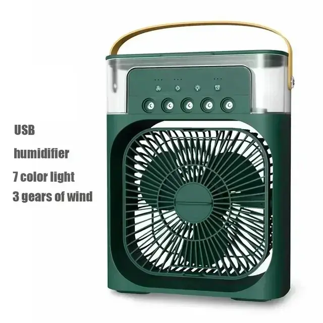 Miniatura: Portable 3 In 1 Humidifier Fan Mini Air Conditioners USB Mini fan LED Night Ligh