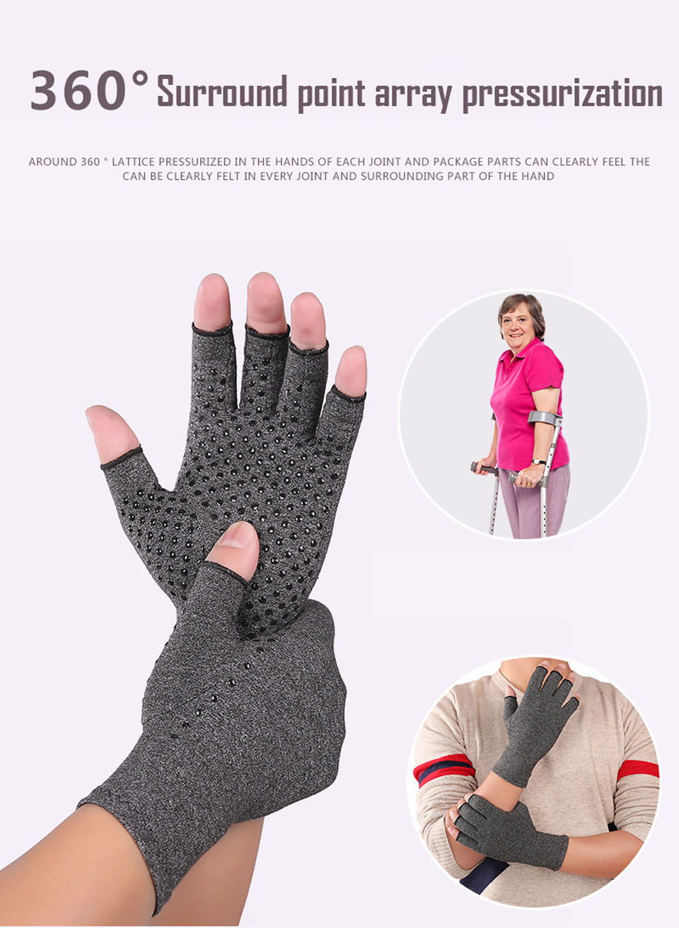Miniatura: 1 Pair Anti-Arthritis Compression Gloves Help Increase Circulation Reducing Pain