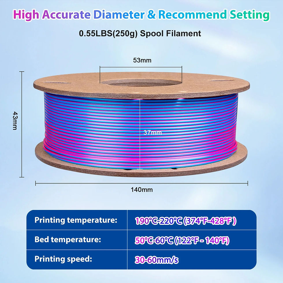 Miniatura: Silk PLA 3D Printer Filament 1.75mm Triple Color Silk PLA Filament 3D Printing F