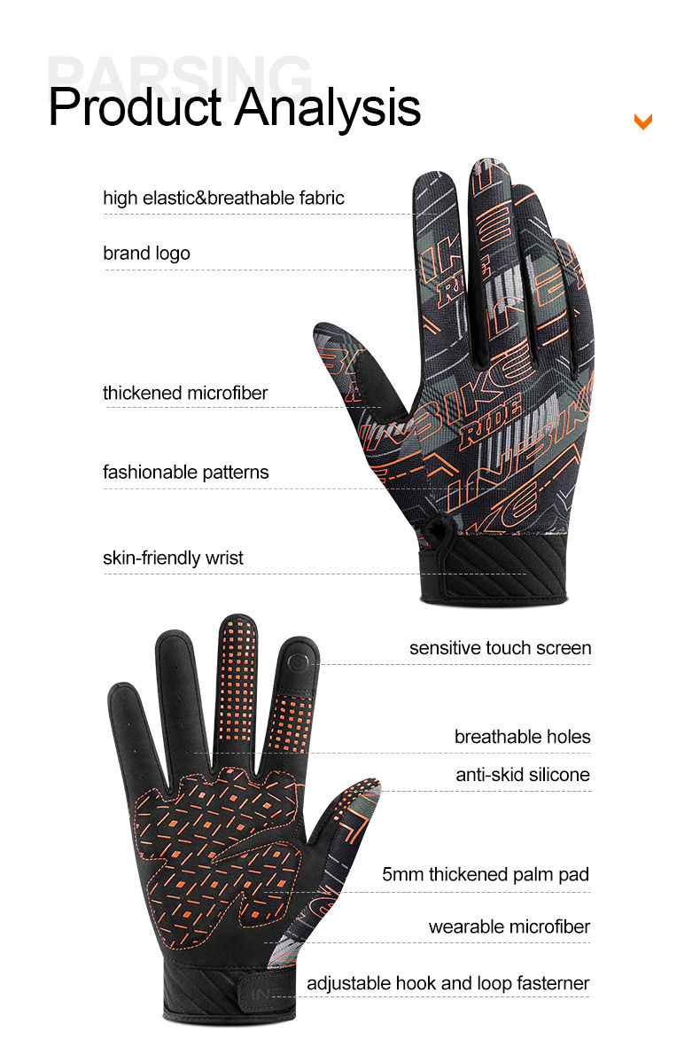 Miniatura: INBIKE Cycling Gloves For Men Bicycle Mountaineering Ski Gym Sports Full Finger 