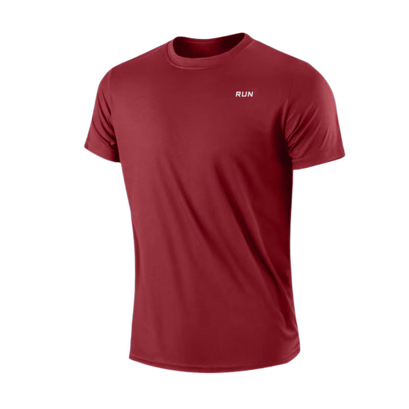 Miniatura: Men's Quick Dry Short Sleeve Gym Running Moisture Wicking Round Neck T-Shirt Tra