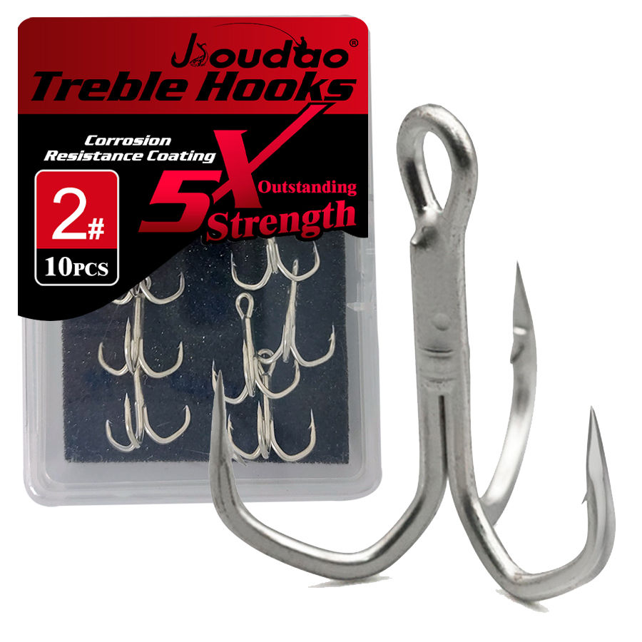 Miniatura: Treble Hooks 5X Strong Barbed Sharp Triple Fishing Hook for Freshwater and Saltw