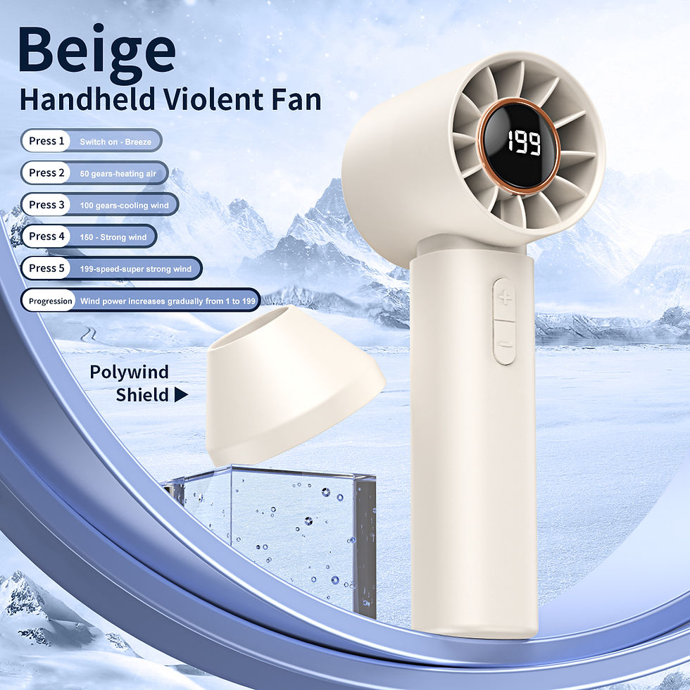 Miniatura: T12 Electric Fan Digital Display Bladeless Turbine High-speed Handheld Small Fan