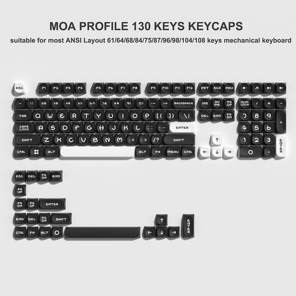 Miniatura: 143 Keys Pink Cherry MOA Profile PBT Keycaps Dye Sub Customs  Key caps for 61/87
