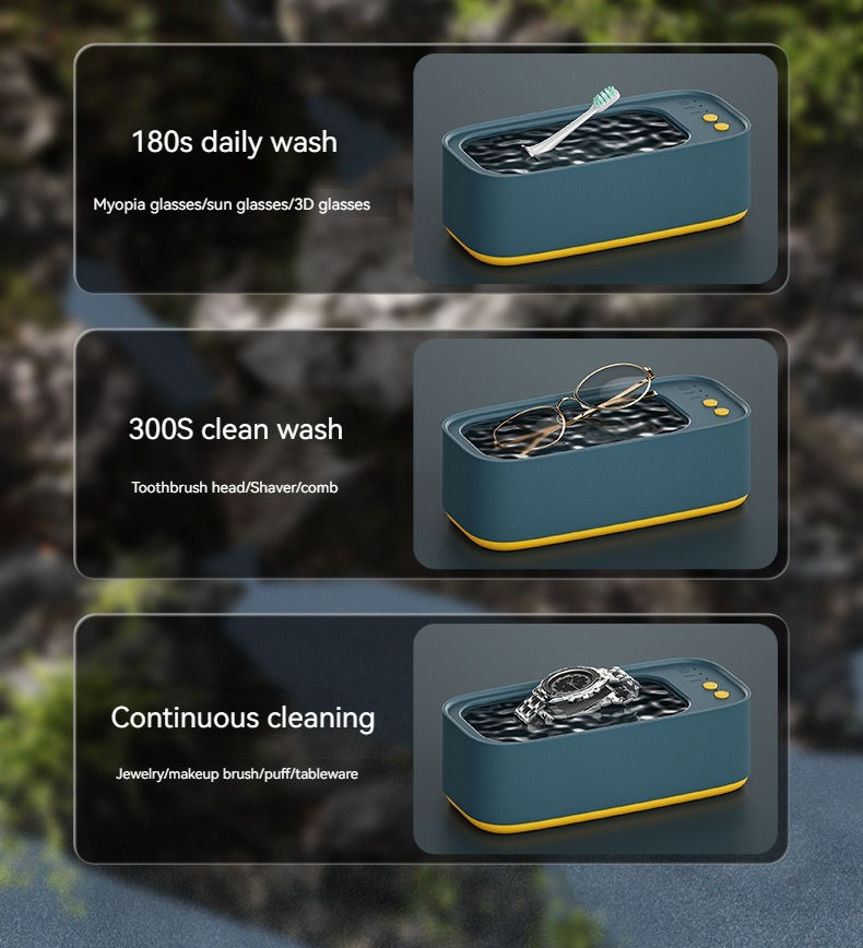 Miniatura: Vibrating ultrasonic glasses cleaning machine Electric 3 speed jewelry watch tim