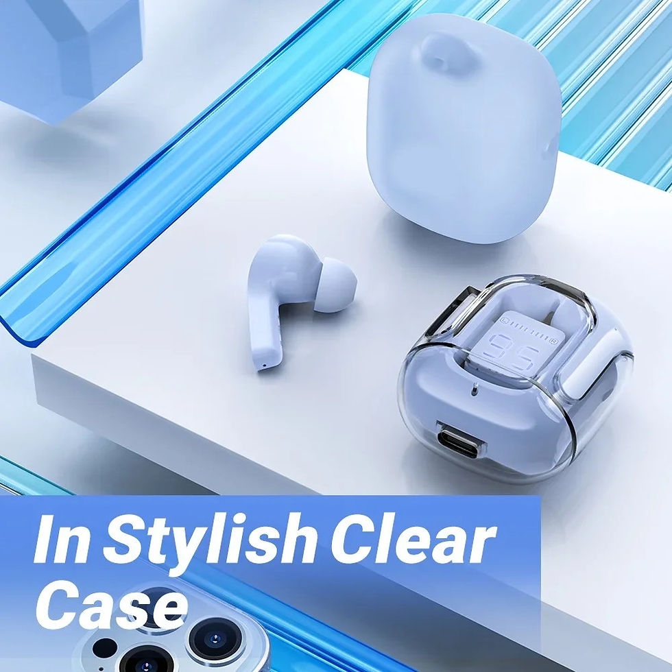 Miniatura: Original T2 Wireless Bluetooth Earphone Transparent HIFI Headphones LED Power Di