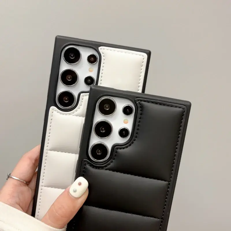 Miniatura: Puffer Phone Case For Samsung S25 S24 S23 S22 Ultra Plus Luxury Soft Fabric Down