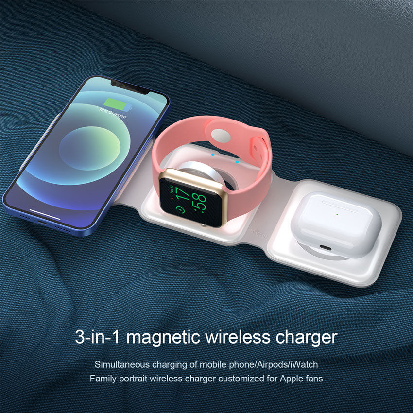 Miniatura: 3 in 1 Magnetic Portable Wireless Charger Pad for iPhone 15 14 13 12 Pro Max App