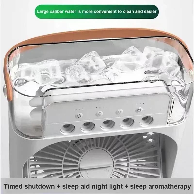 Miniatura: Portable 3 In 1 Humidifier Fan Mini Air Conditioners USB Mini fan LED Night Ligh