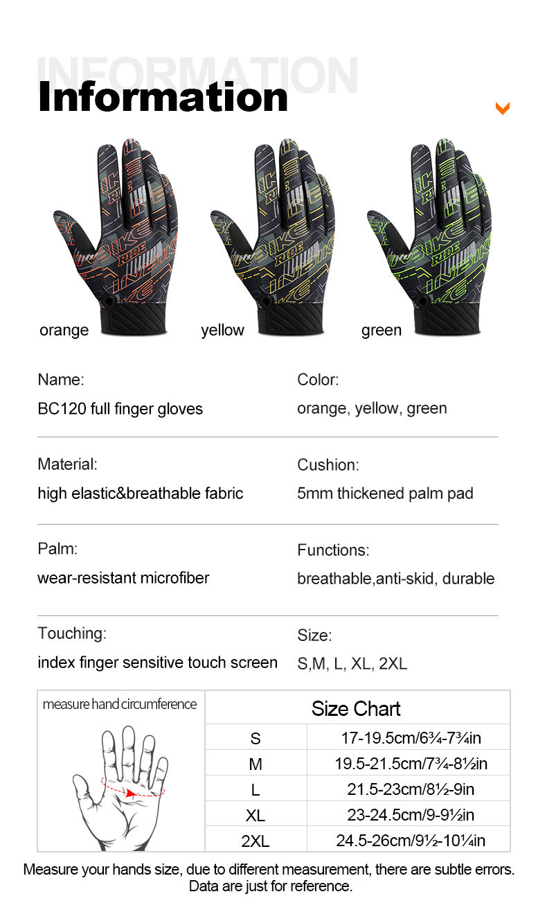 Miniatura: INBIKE Cycling Gloves For Men Bicycle Mountaineering Ski Gym Sports Full Finger 