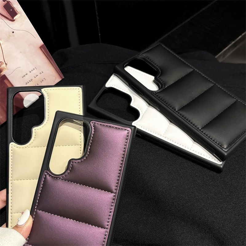 Miniatura: Puffer Phone Case For Samsung S25 S24 S23 S22 Ultra Plus Luxury Soft Fabric Down