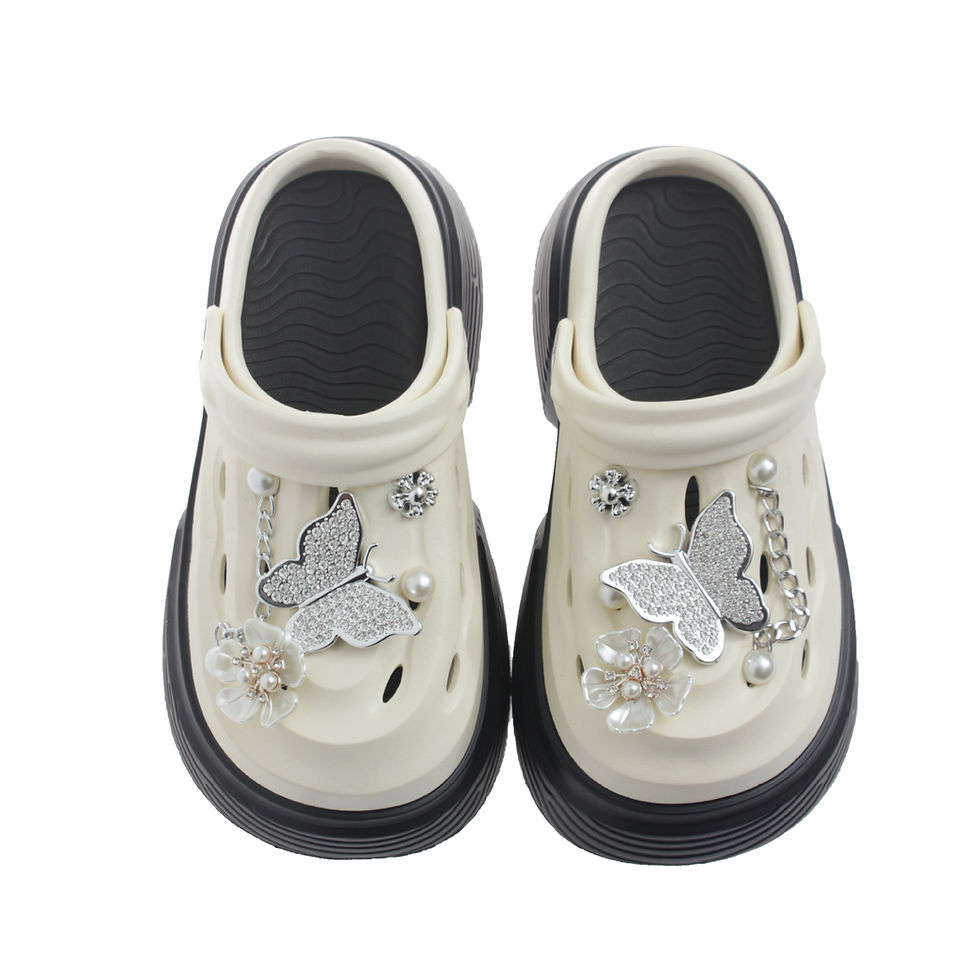 Miniatura: Fashion Beach Garden Shoes DIY Women's Hole Shoes 8cm Sandal Slippers Cartoon Ac