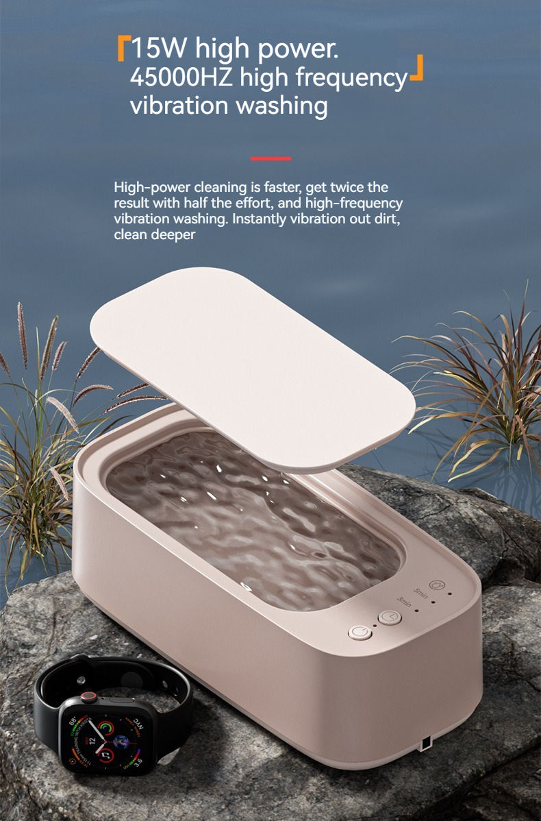 Miniatura: Vibrating ultrasonic glasses cleaning machine Electric 3 speed jewelry watch tim