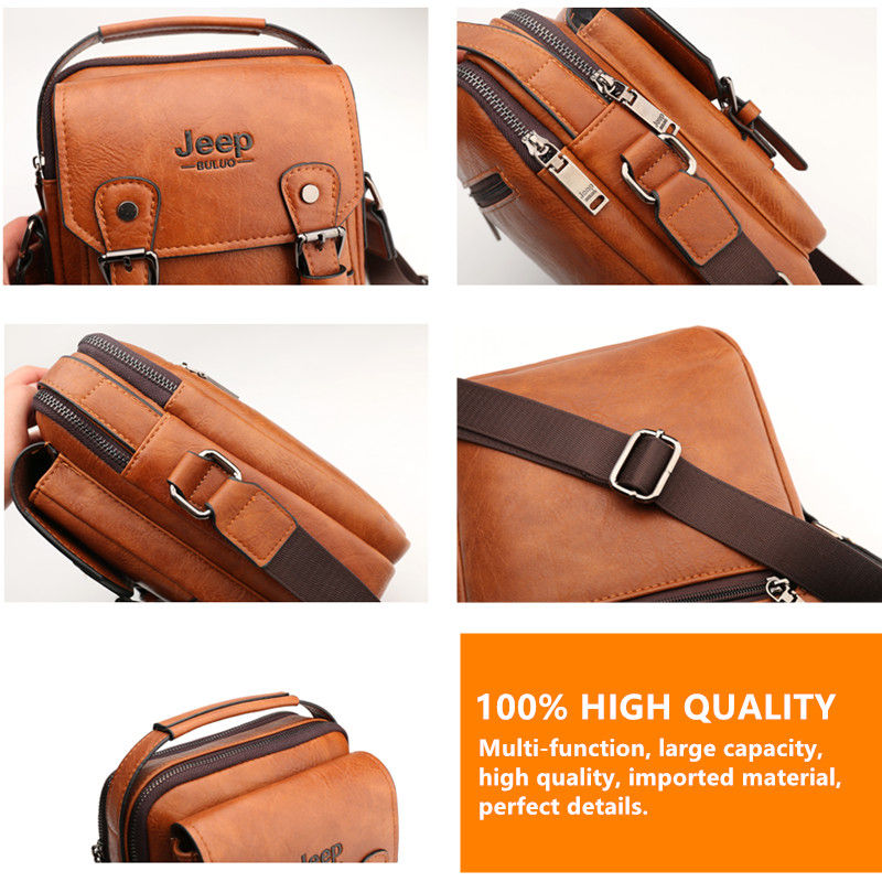 Miniatura: JEEP BULUO Multi-function Business Handbags Men New Man's Shoulder Bag Large Cap