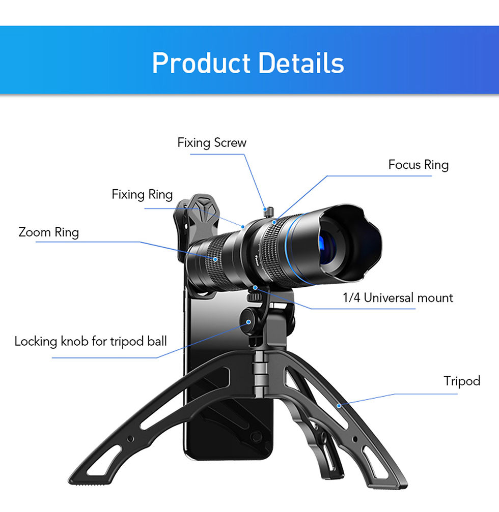 Miniatura: APEXEL Professional HD Telephoto Zoom Phone Lens 20-60X Powerful Monocular Teles