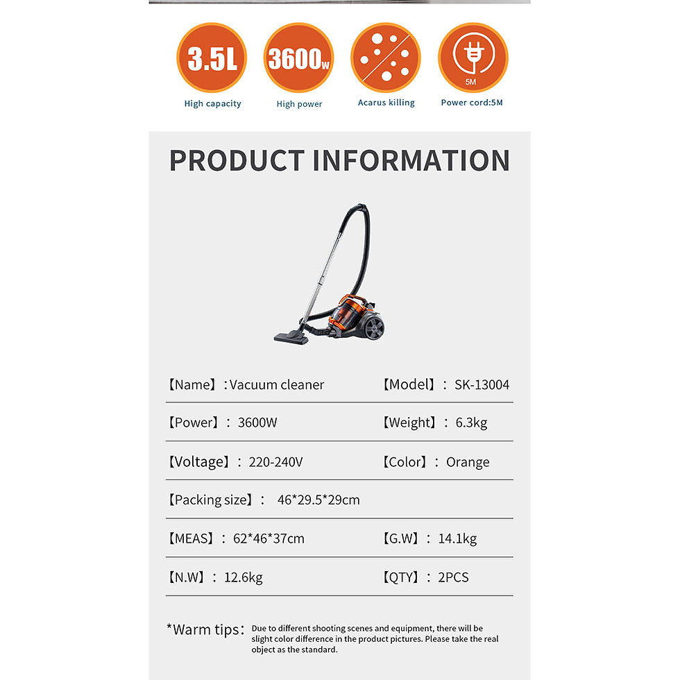 Miniatura: 3600W Power Suction Vacuum Cleaner 3.5L Portable Wet & Dry Vacuum Cleaner for Ca