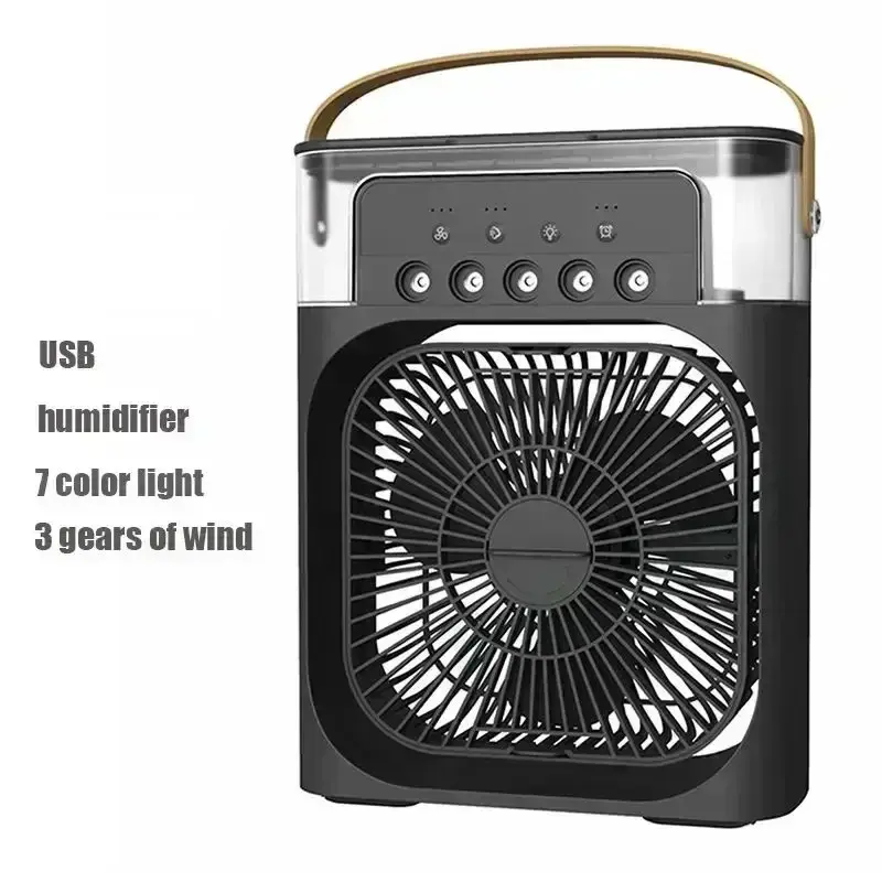 Miniatura: Portable 3 In 1 Humidifier Fan Mini Air Conditioners USB Mini fan LED Night Ligh