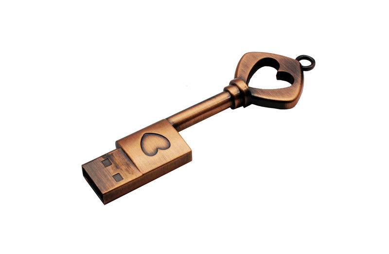 Miniatura: JASTER Metal heart key pendrive 4GB 8GB 16GB 32GB 64GB 128GB copper key usb 2.0 