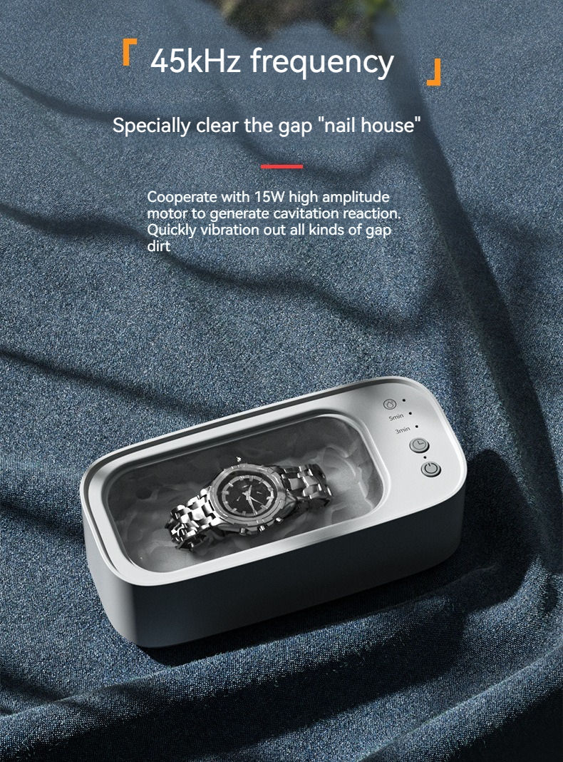 Miniatura: Vibrating ultrasonic glasses cleaning machine Electric 3 speed jewelry watch tim