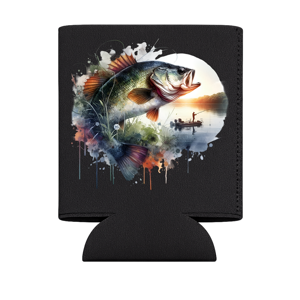 Thumbnail: Largemouth Bass Can Cooler | 12oz Drink Sleeve | Fishing Gift for Men Dad | One