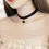 Thumbnail: Black Leather Velvet Heart Choker Necklace Layer Lotus Vintage Goth Baroque