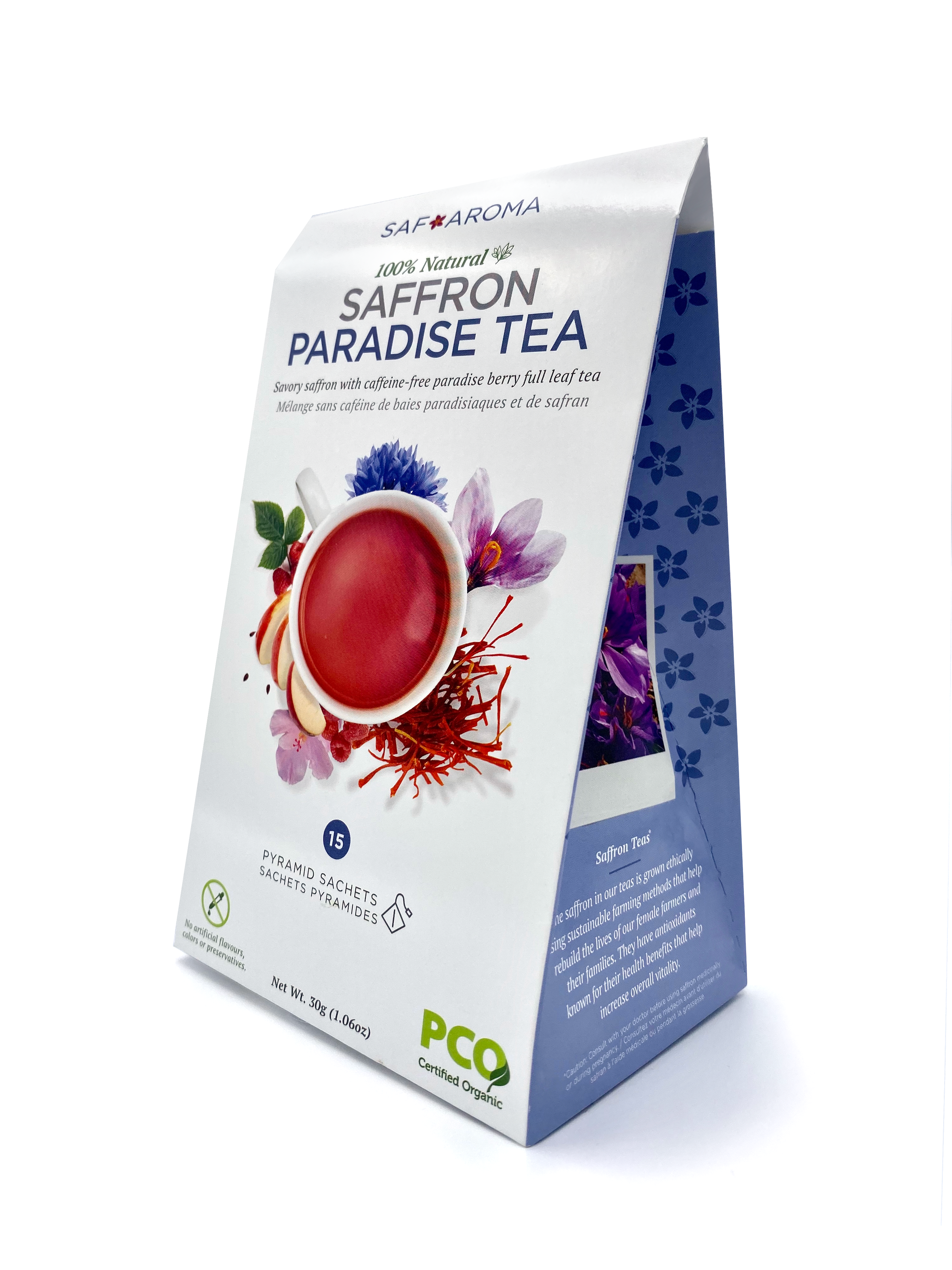 Saffron Paradise Tea | Certified Organic | 100% Natural | Safaroma