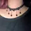 Thumbnail: Black Leather Velvet Heart Choker Necklace Layer Lotus Vintage Goth Baroque