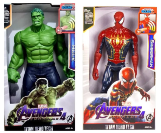 Articulados Hulk e Homem Aranha 