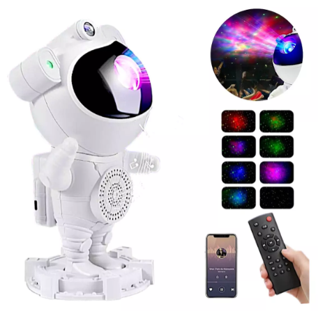 Luminária Projetor Astronauta Bluetooth 
