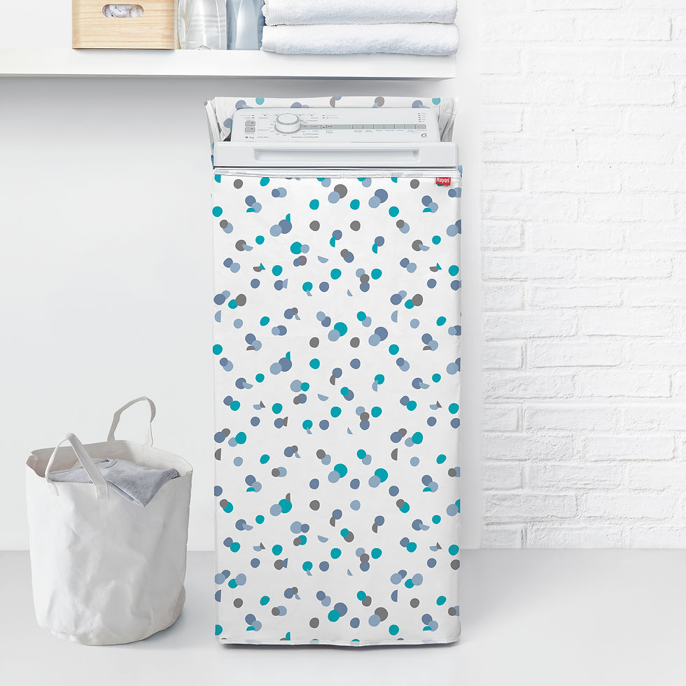 縮圖：Rayen日本款洗衣機套(白色波點)