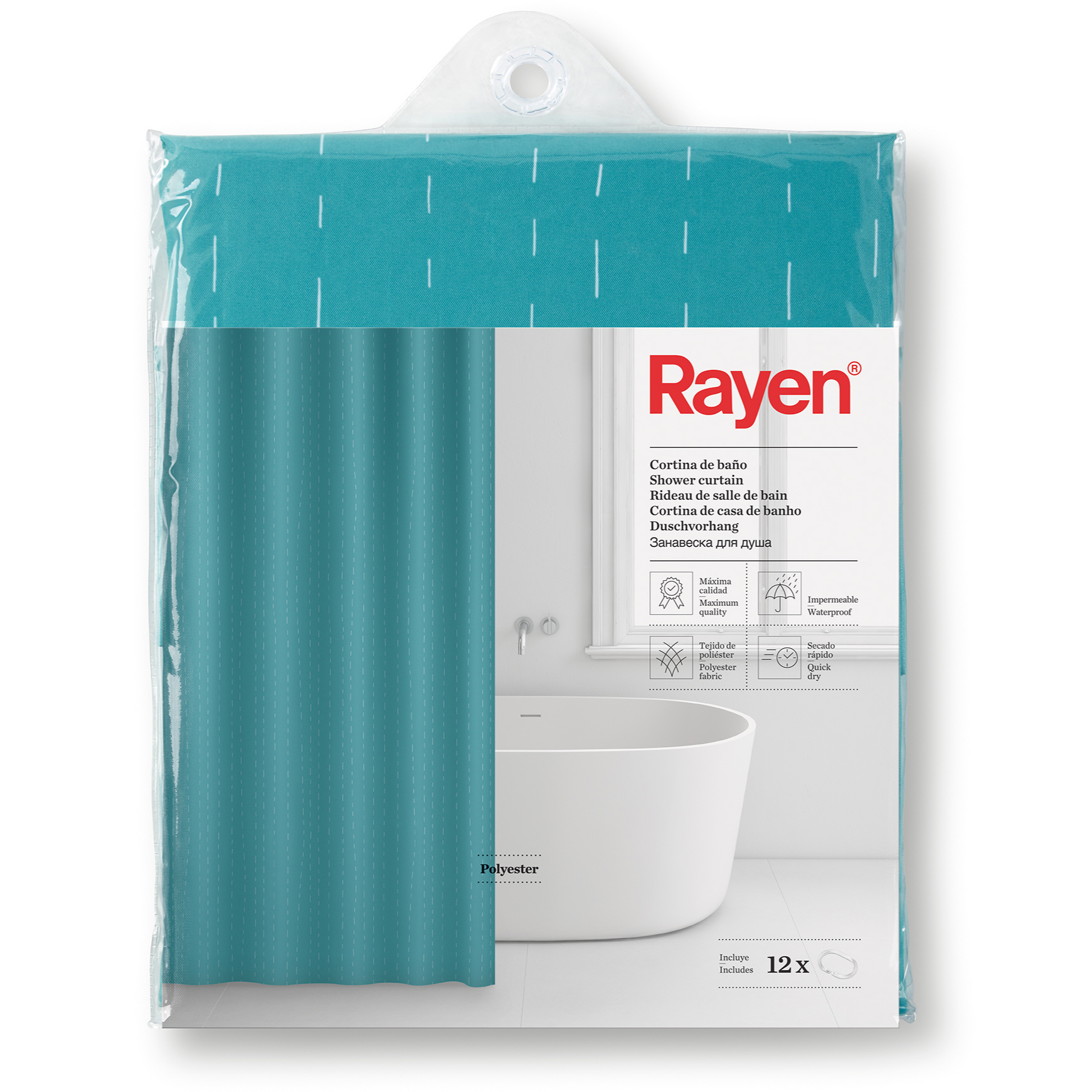 Rayen 浴簾(藍色)180x200cm