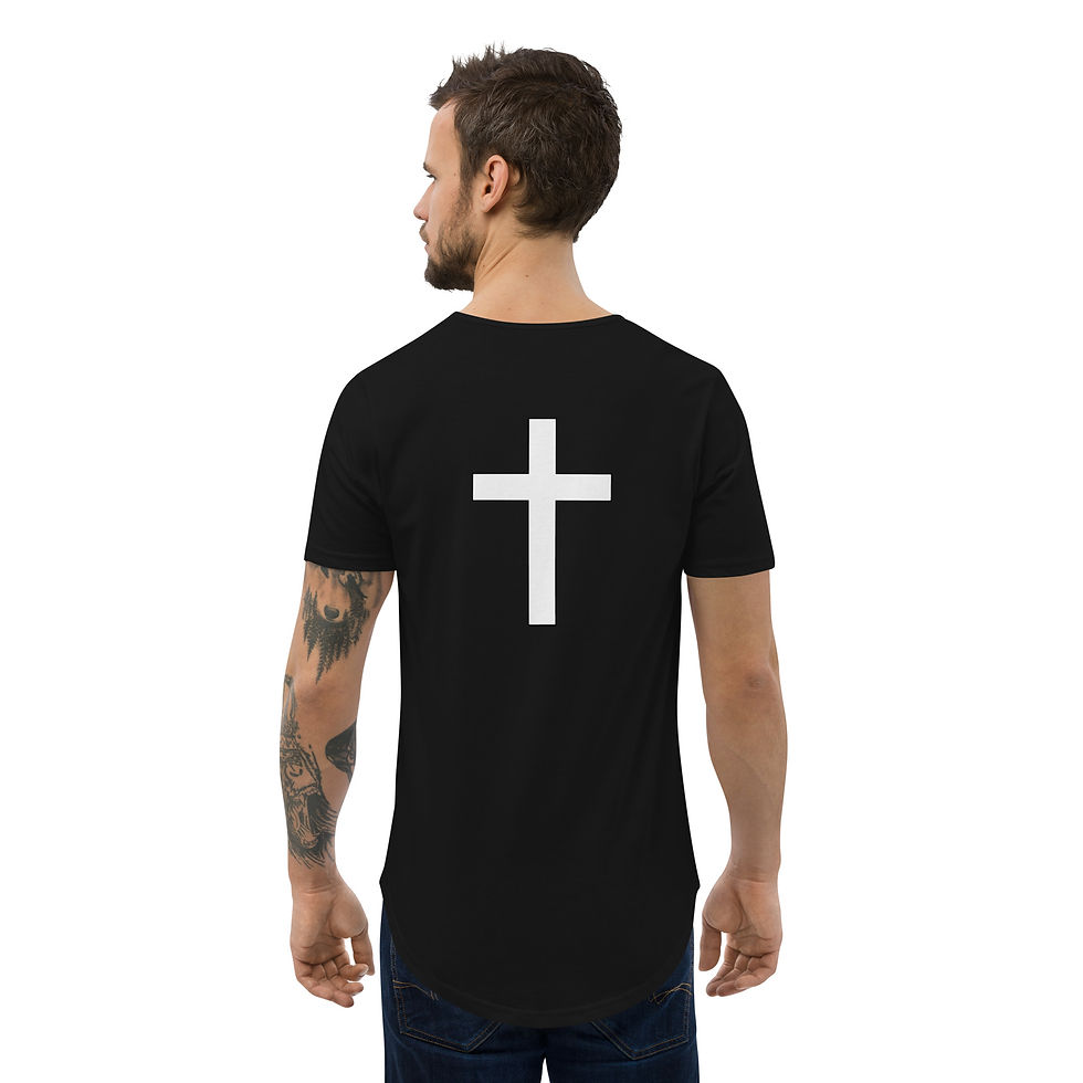 Miniatura: ALL2GOD Men's Curved Hem T-Shirt | Bella
