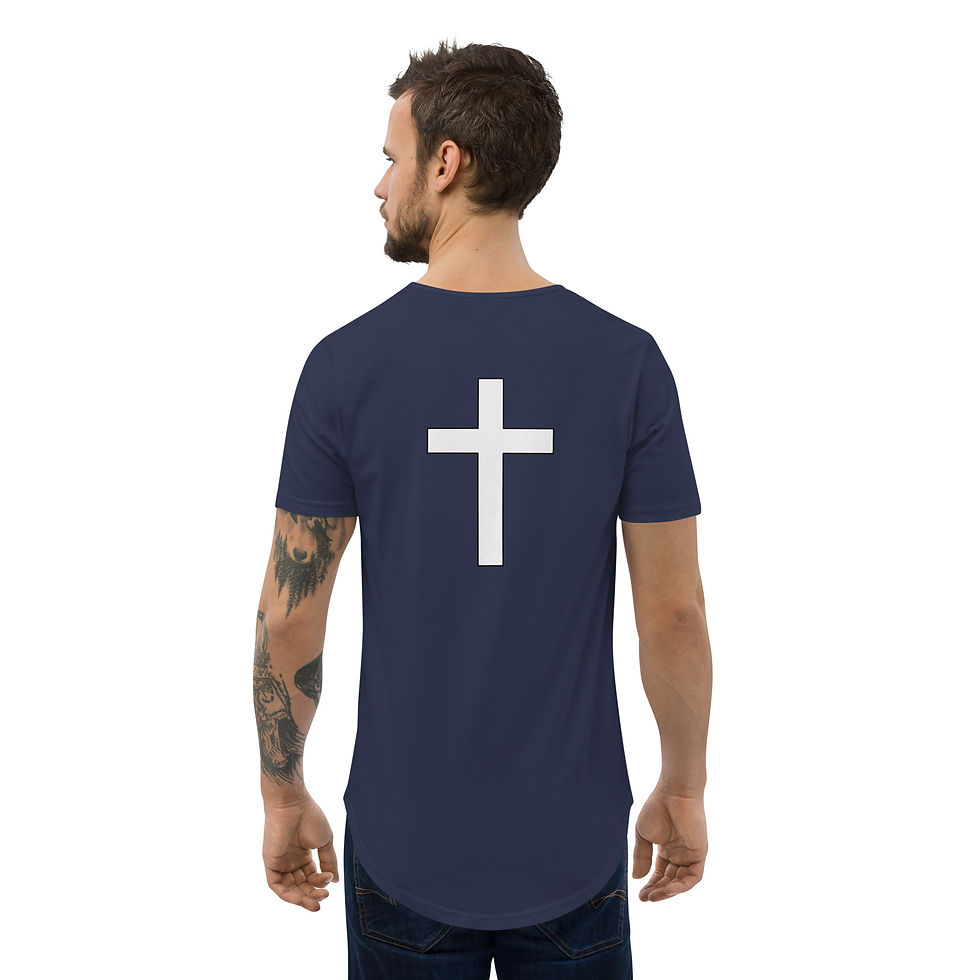 Miniatura: ALL2GOD Men's Curved Hem T-Shirt | Bella