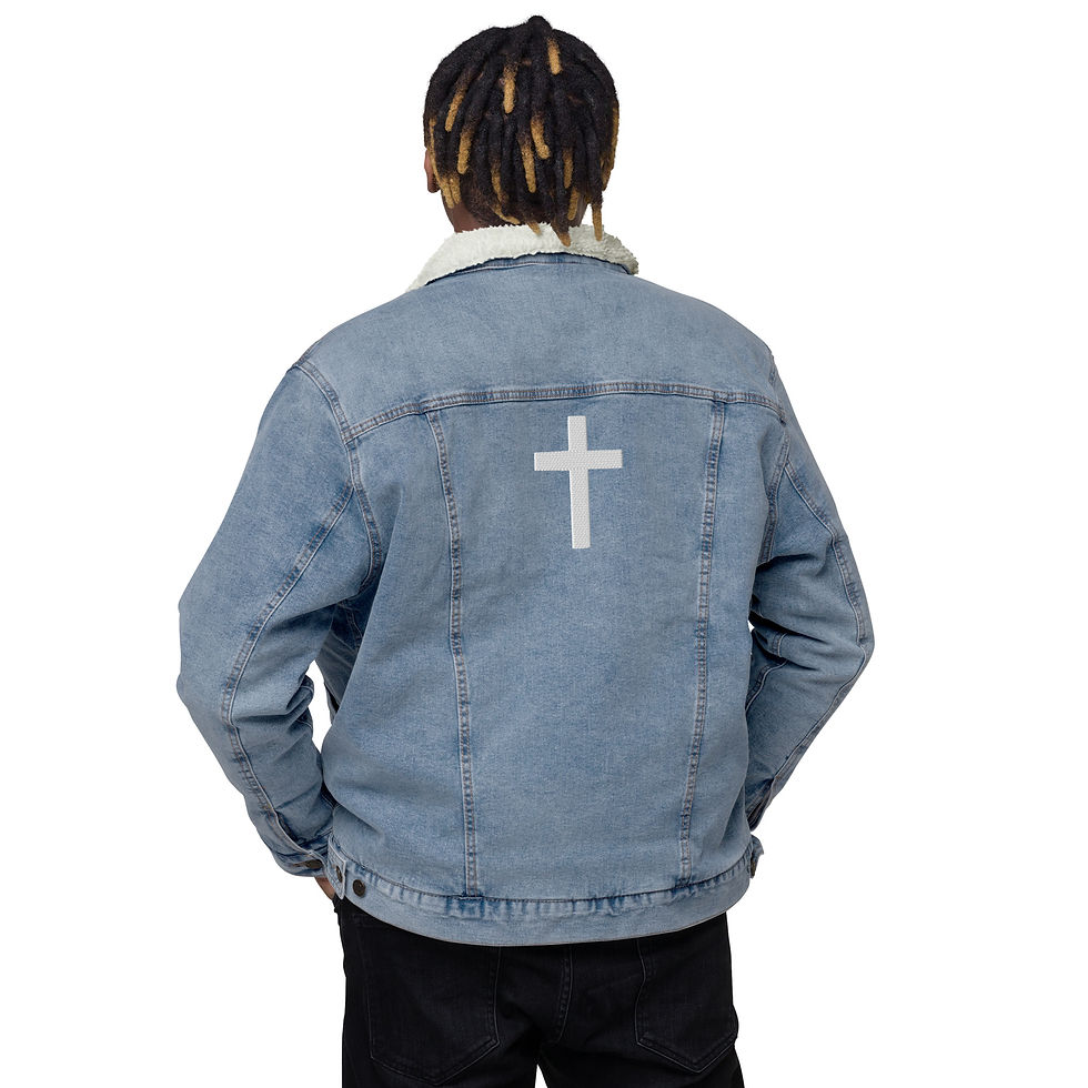 Miniatura: Unisex denim sherpa jacket ALL2GOD
