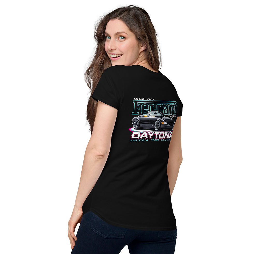 Thumbnail: Women’s 100% Cotton Tee "DAYTONA" Large BACK Print
