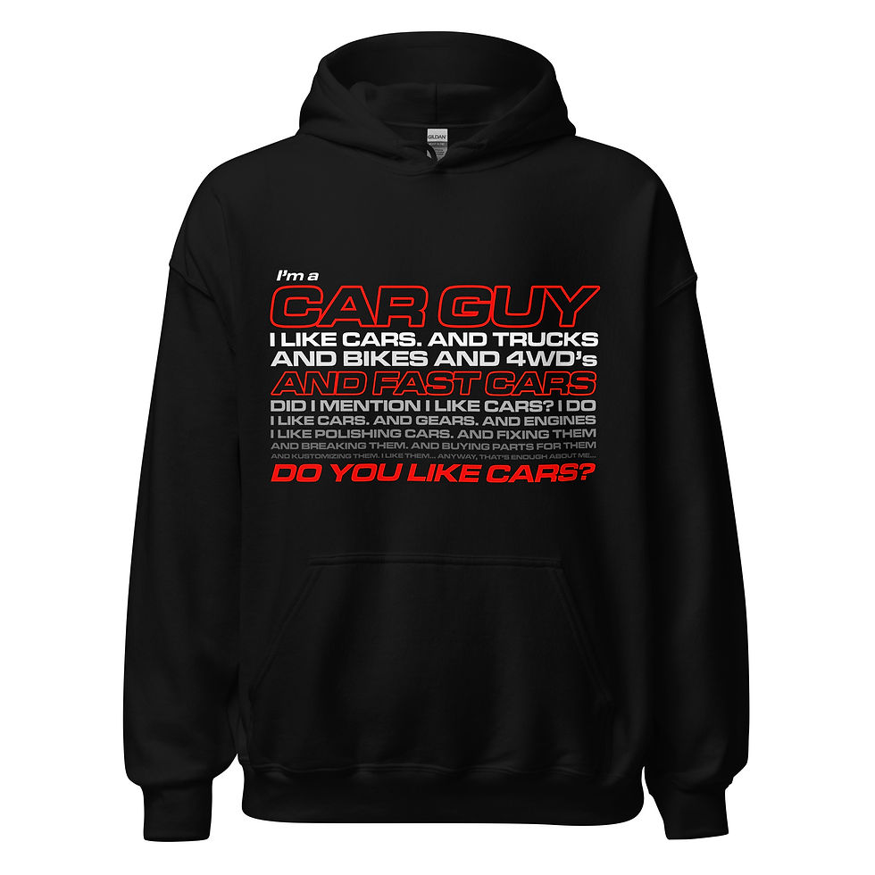 Thumbnail: Unisex Hoodie "CAR GUY" Large FRONT print