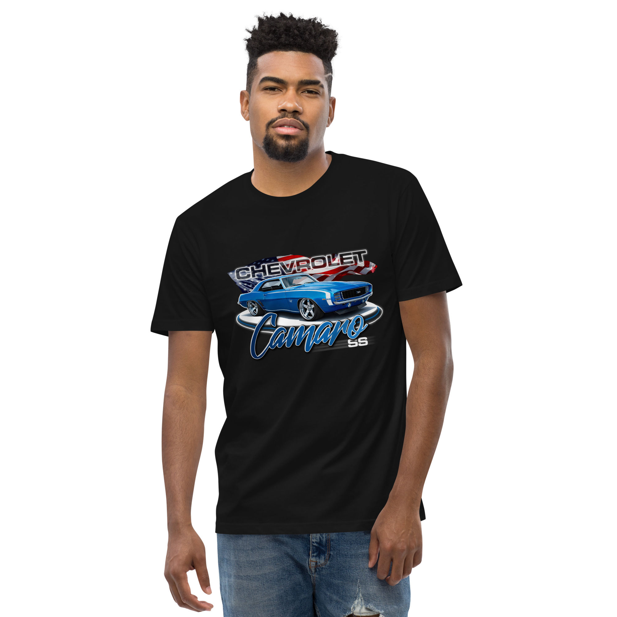 Men's 100% Cotton Tee "CAMARO SS" Large Front Print