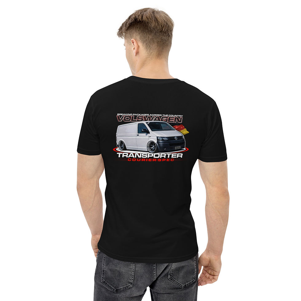 Thumbnail: Men's 100% Cotton Tee "TRANSPORTER" Large BACK Print