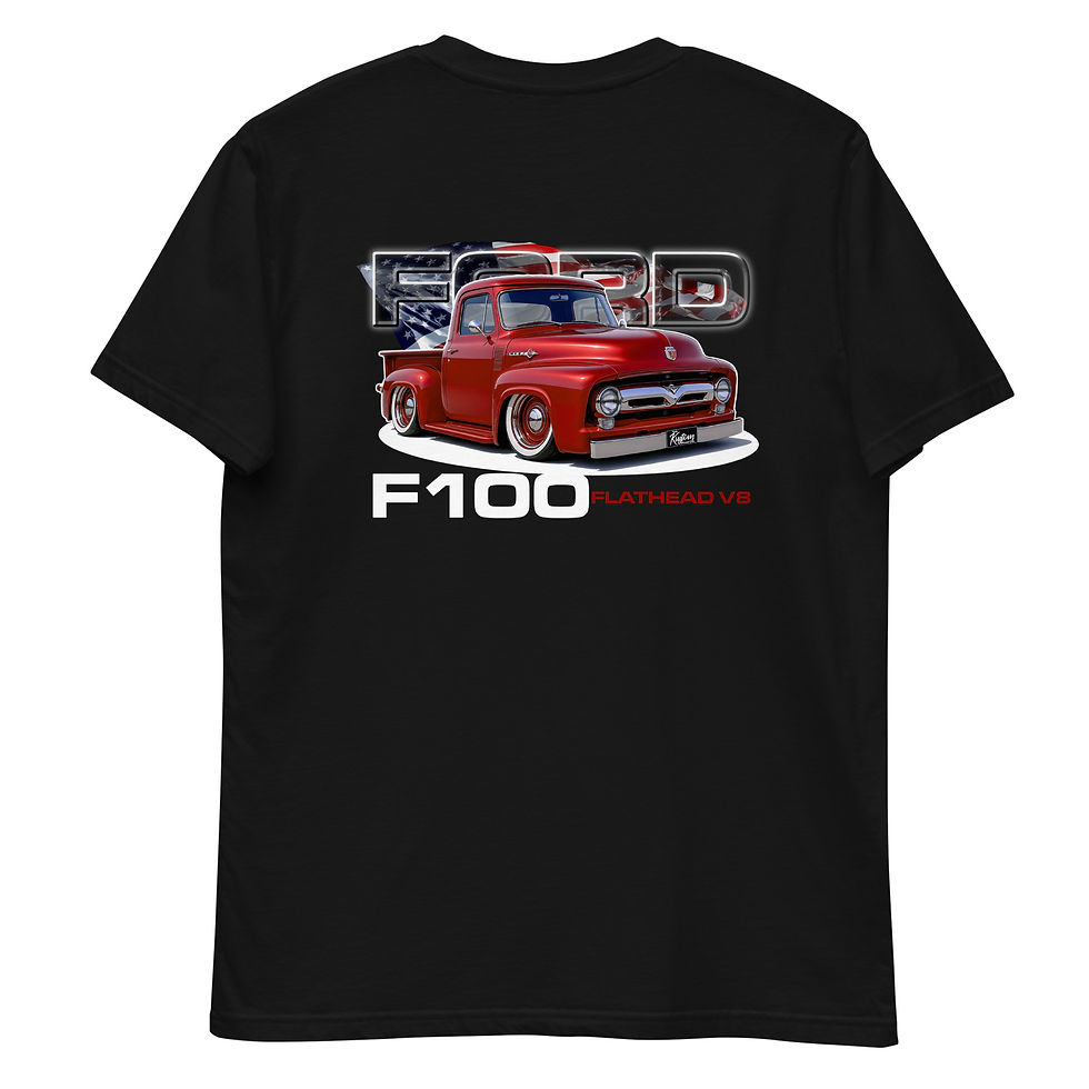 Thumbnail: Men's 100% Cotton Tee "F100" Large BACK Print