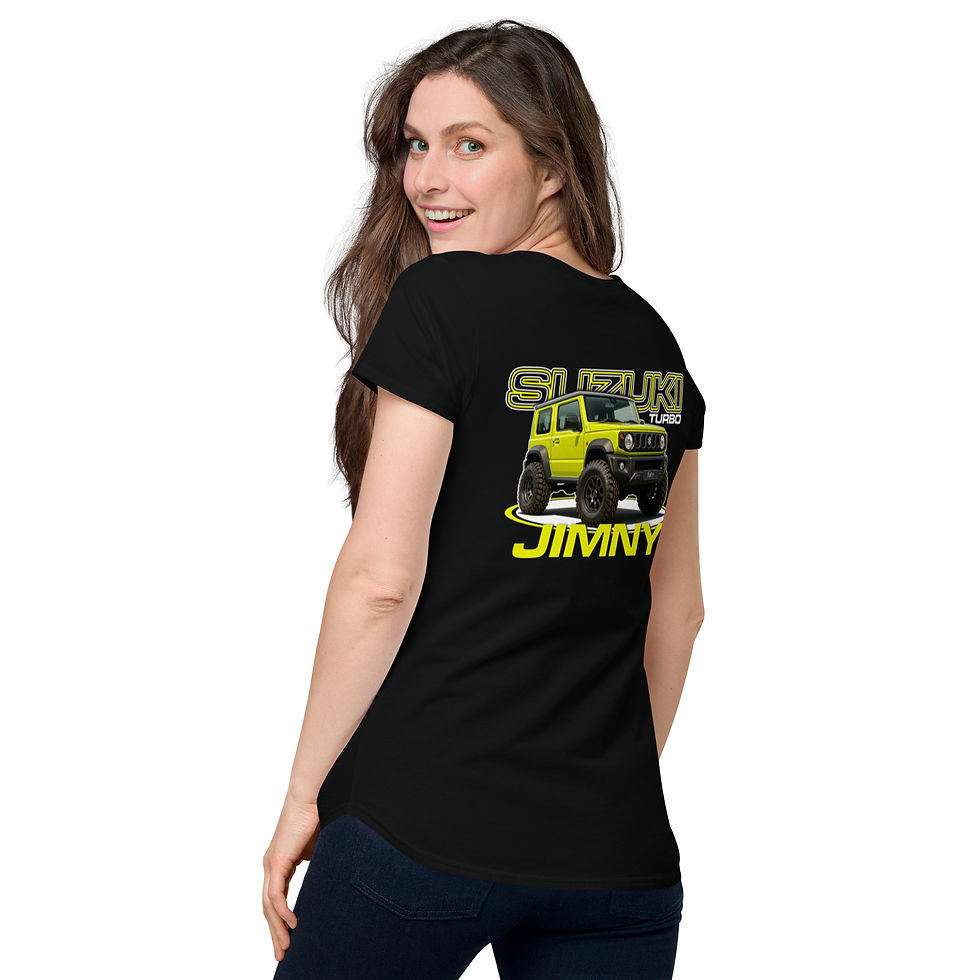 Thumbnail: Women’s round neck tee 100% Cotton "JIMNY" Back Print