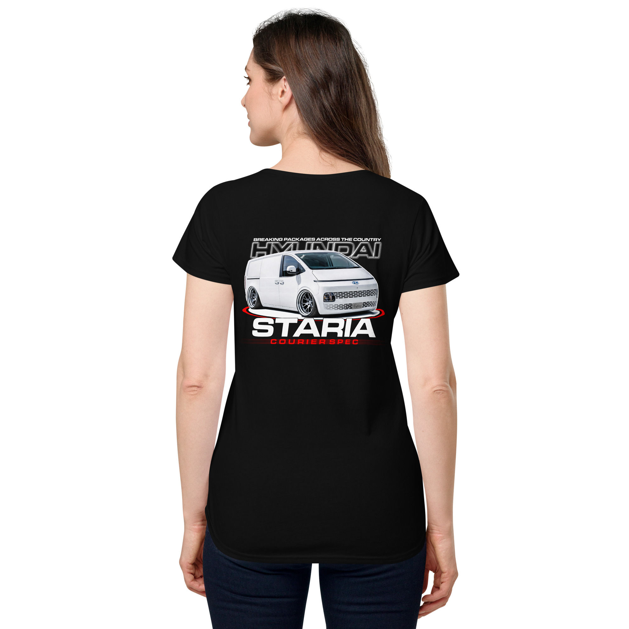 Women's 100% Cotton Tee "STARIA" Large BACKt Print