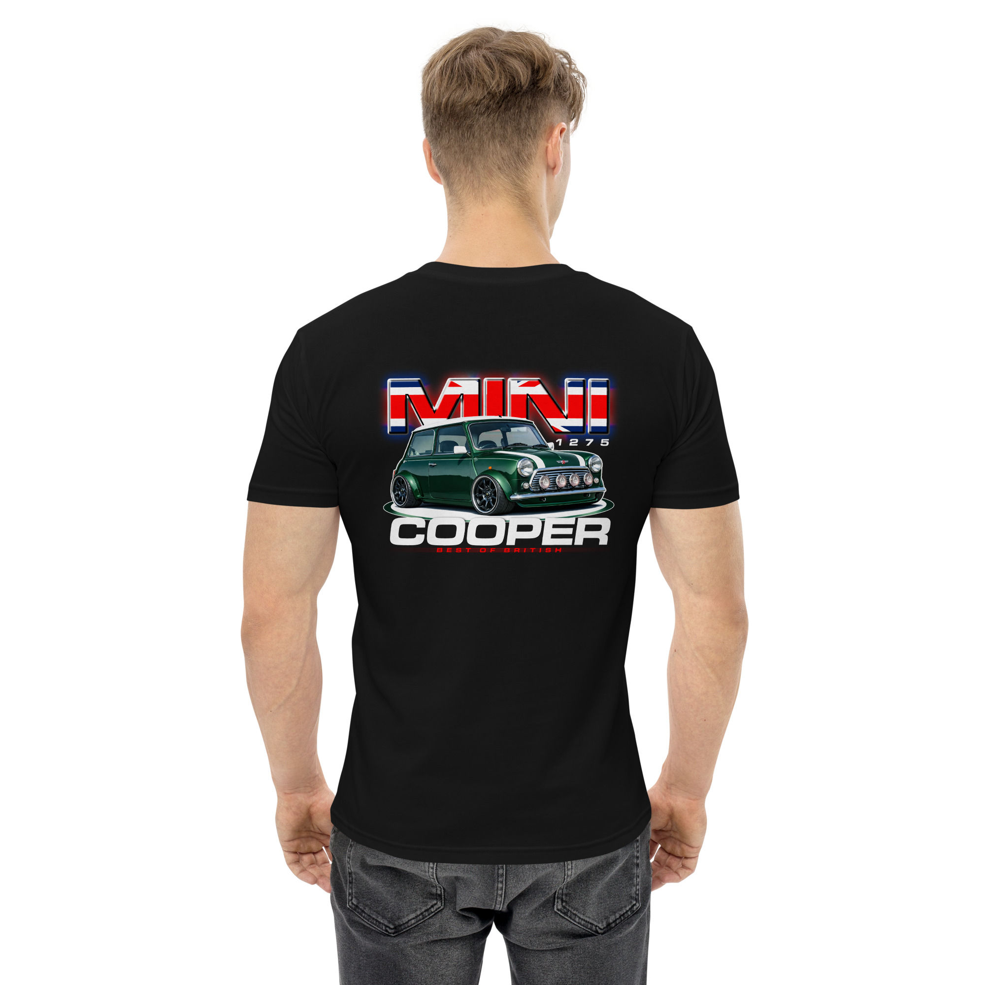 Men's 100% Cotton Tee "MINI COOPER" Large BACK Print