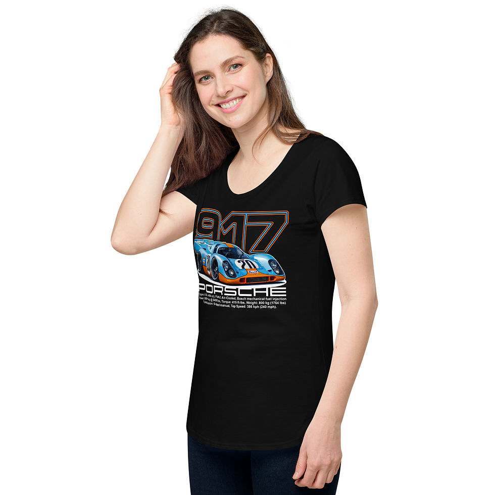 Thumbnail: Women's 100% Cotton Tee "917" Large Front Print