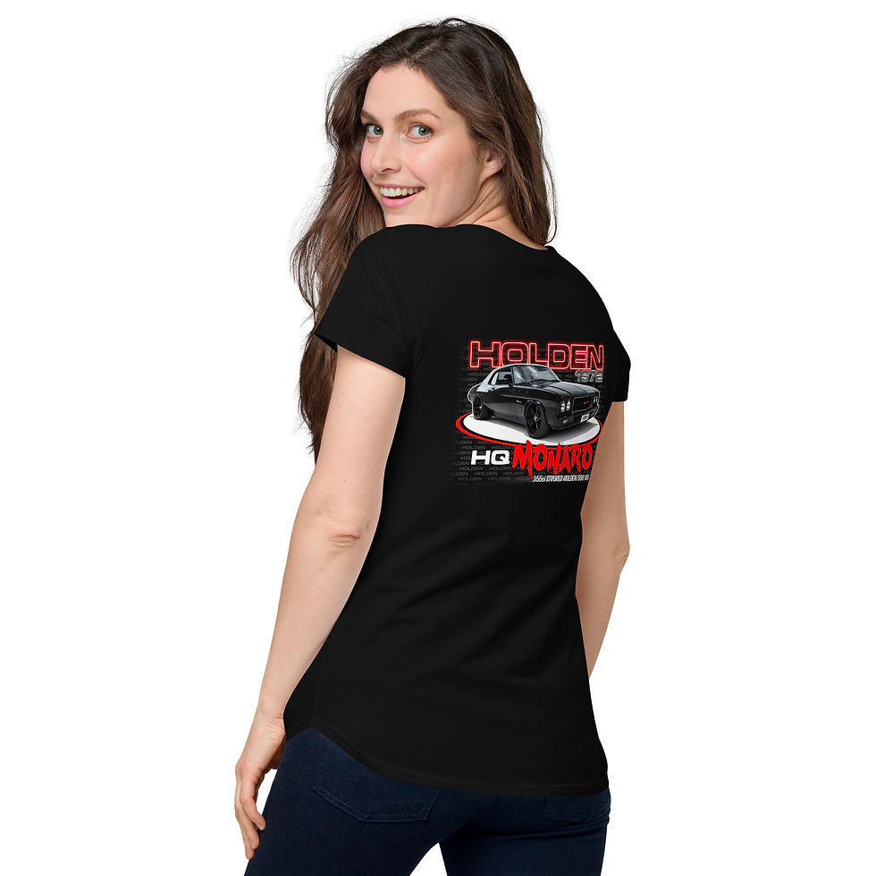 Thumbnail: Women’s 100% Cotton Tee "HQ MONARO" Large BACK Print