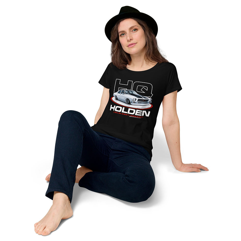 Thumbnail: Women’s round neck tee 100% Cotton "HQ HOLDEN" Front Print