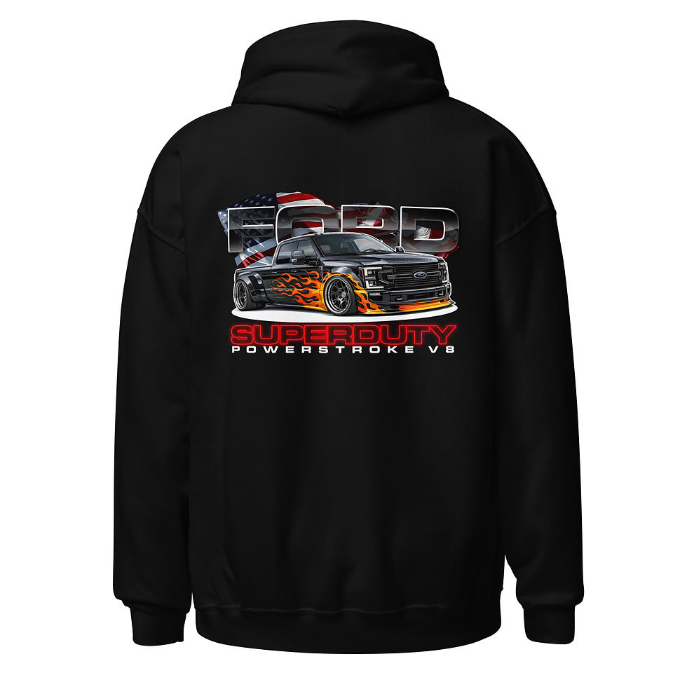 Thumbnail: Unisex Hoodie "SUPERDUTY" Large BACK Print