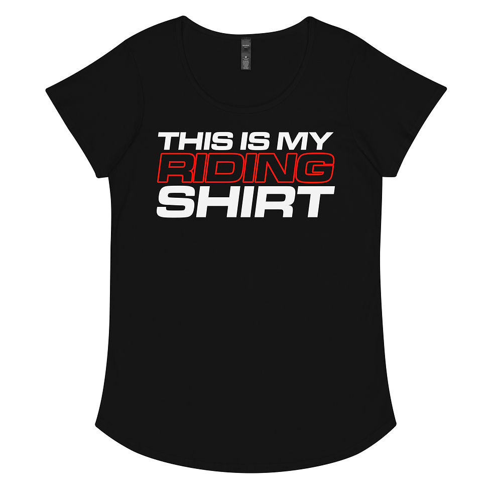 Thumbnail: Women's 100% Cotton Tee "RIDING" Large Front Print