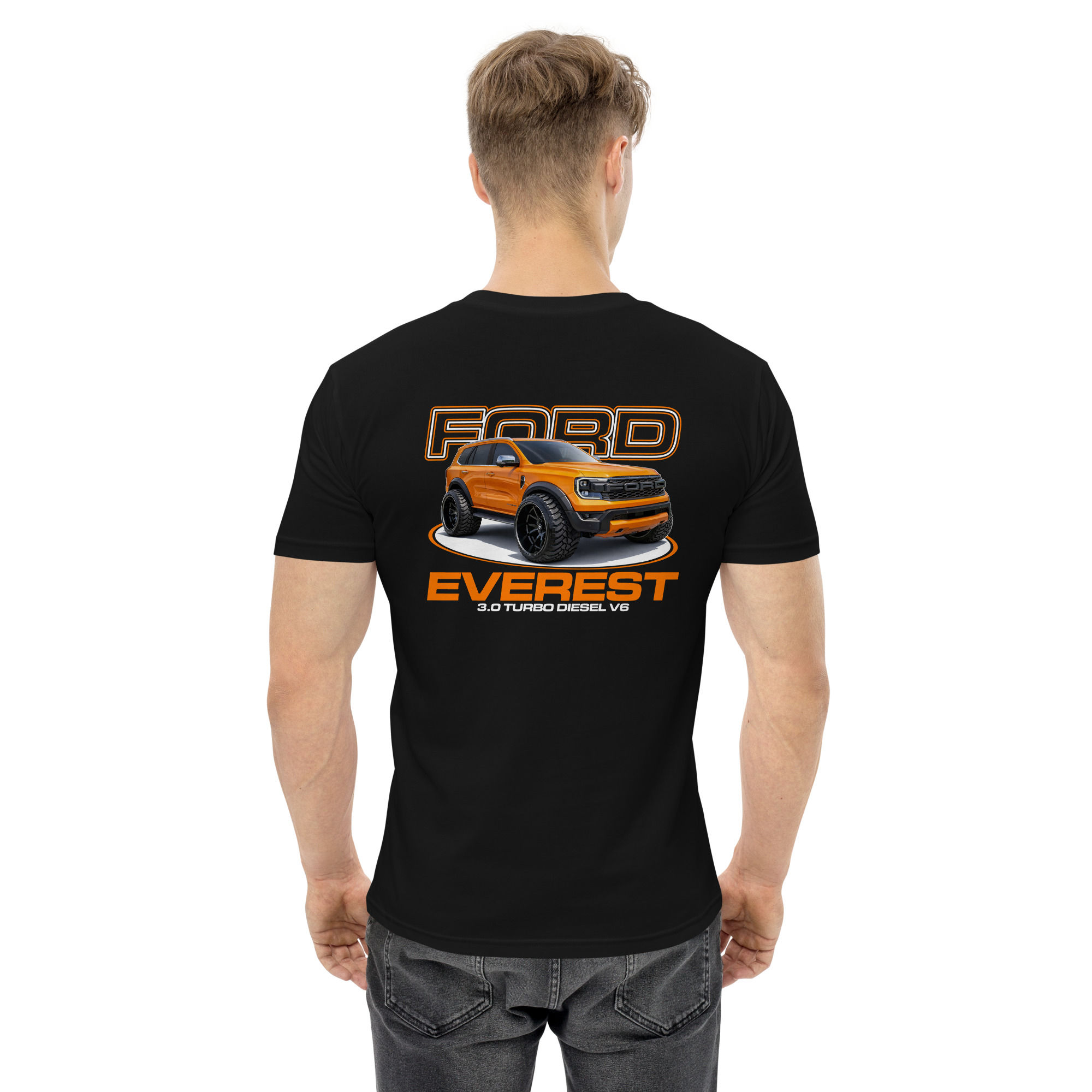 Men's 100% Cotton Tee "EVEREST" Large BACK Print