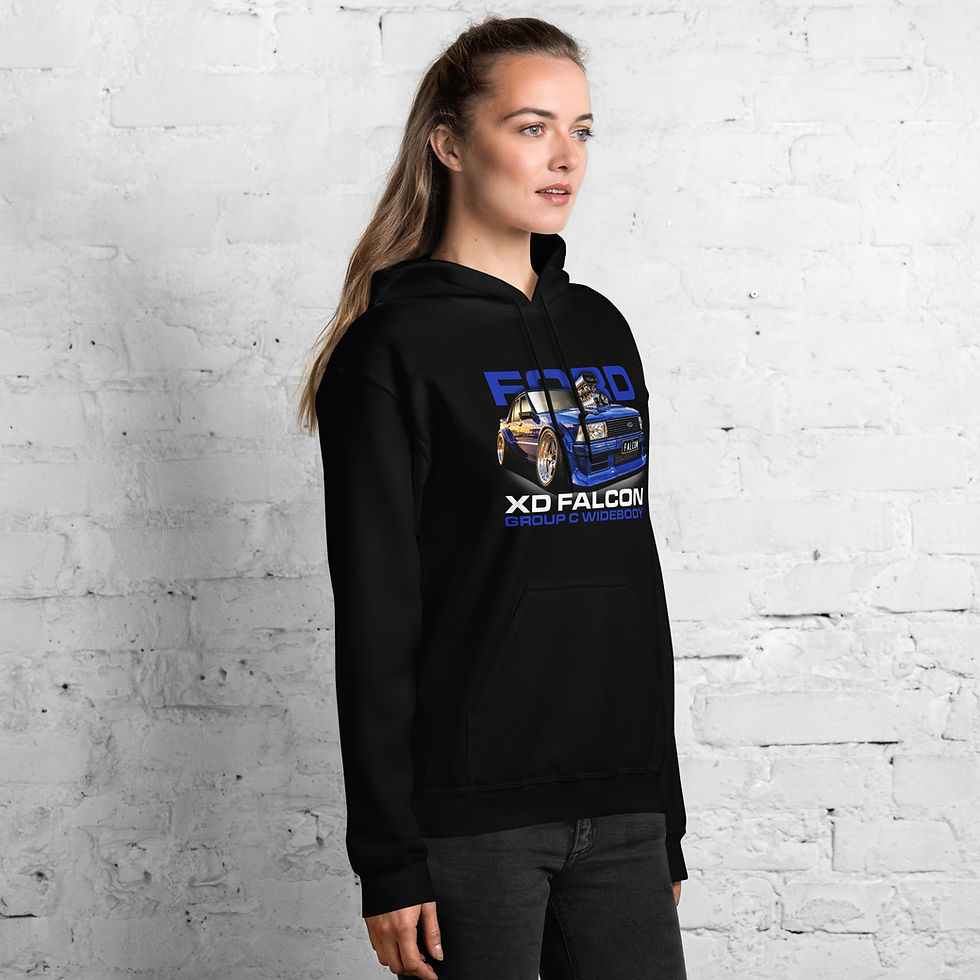 Thumbnail: Unisex Hoodie "XD FALCON GROUP C" Large FRONT Print